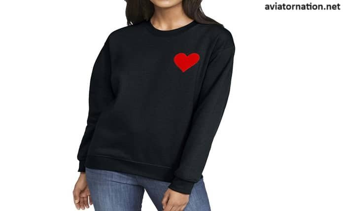 aviator nation heart sweatshirt